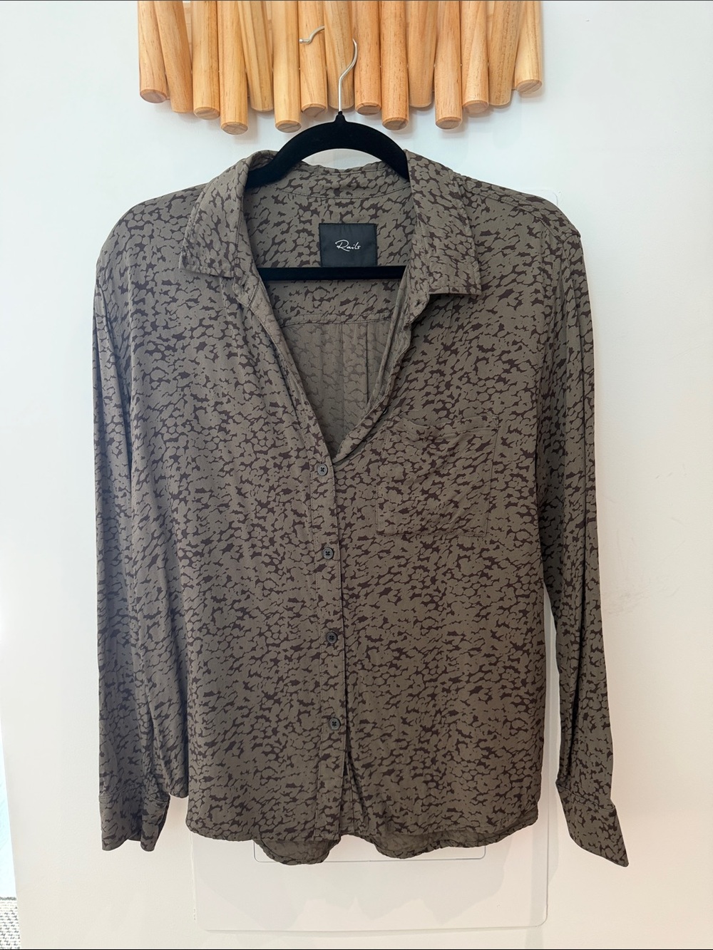 Rails Olive Green Printed Lightweight Shirt Jacket